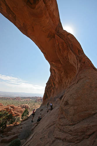 Under an arch